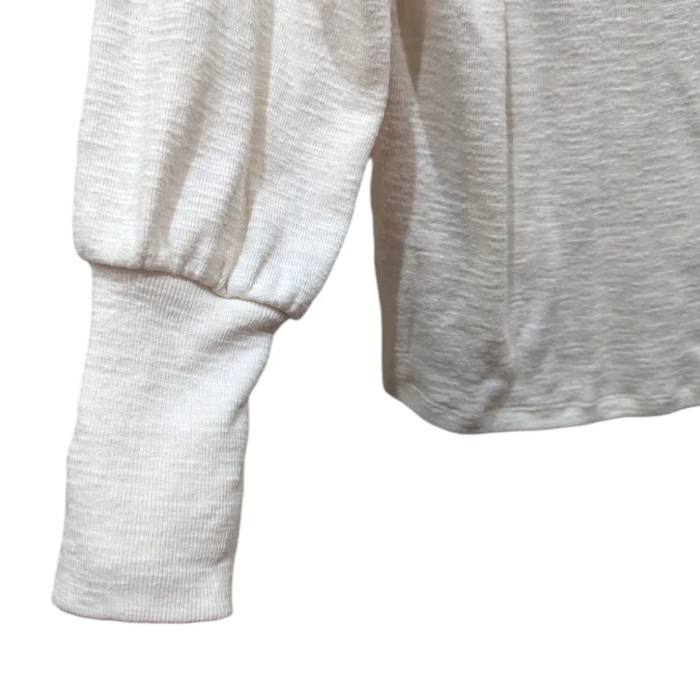 Anthropologie Pilcro Cozy Popover Ruffled V-Neck Blouson Sleeve Top (S) - Picture 6 of 9